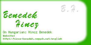 benedek hincz business card